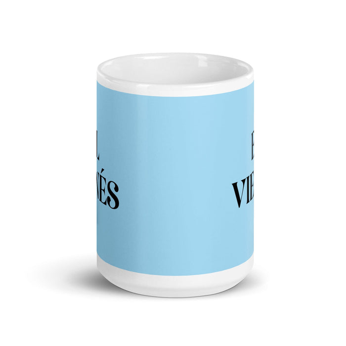 El Vienés The Vienna Resident Funny Home Office Work Coffee Mug Mexican Spanish Pride Gift White Glossy Cup Sky Blue Card Mug Mexicada