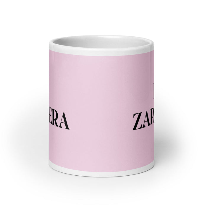 La Zapatera The Shoemaker Funny Home Office Work Coffee Mug Mexican Spanish Pride Gift White Glossy Cup Light Pink Card Mug Mexicada