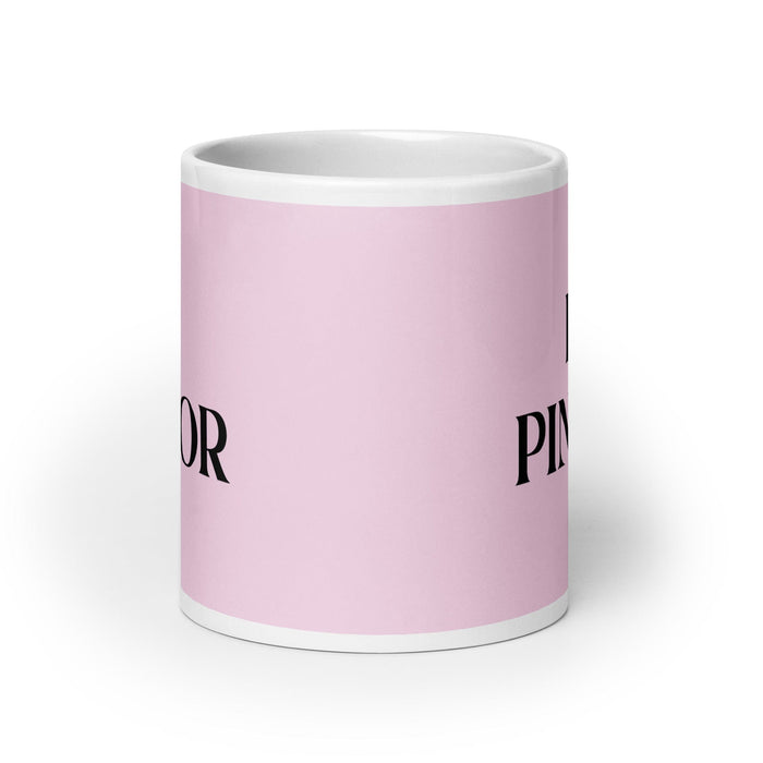 El Pintor The Painter Funny Home Office Work Coffee Mug Mexican Spanish Pride Gift White Glossy Cup Light Pink Card Mug Mexicada