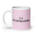 La Investigadora The Researcher Funny Home Office Work Coffee Mug Mexican Spanish Pride Gift White Glossy Cup Light Pink Card Mug Mexicada