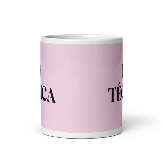 La Técnica The Technician Funny Home Office Work Coffee Mug Mexican Spanish Pride Gift White Glossy Cup Light Pink Card Mug Mexicada