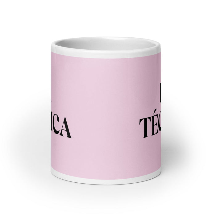 La Técnica The Technician Funny Home Office Work Coffee Mug Mexican Spanish Pride Gift White Glossy Cup Light Pink Card Mug Mexicada