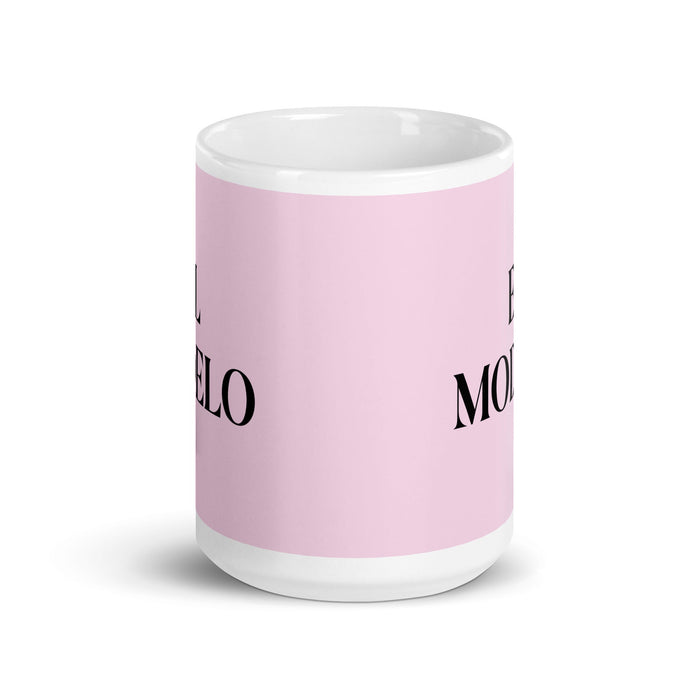 El Modelo The Model Funny Home Office Work Coffee Mug Mexican Spanish Pride Gift White Glossy Cup Light Pink Card Mug Mexicada