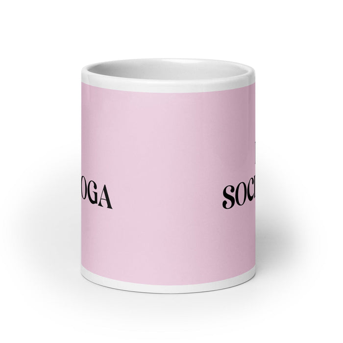 La Socióloga The Sociologist Funny Home Office Work Coffee Mug Mexican Spanish Pride Gift White Glossy Cup Light Pink Card Mug Mexicada