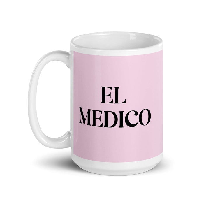 El Medico The Physician Funny Home Office Work Coffee Mug Mexican Spanish Pride Gift White Glossy Cup Light Pink Card Mug Mexicada