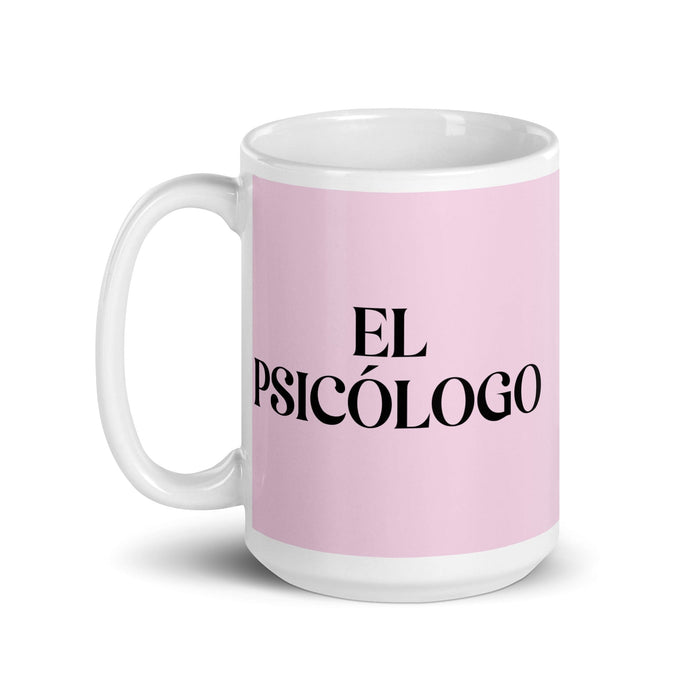 El Psicólogo The Psychologist Funny Home Office Work Coffee Mug Mexican Spanish Pride Gift White Glossy Cup Light Pink Card Mug Mexicada