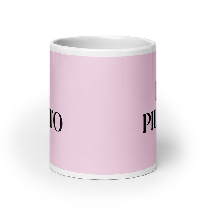 La Piloto The Pilot Funny Home Office Work Coffee Mug Mexican Spanish Pride Gift White Glossy Cup Light Pink Card Mug Mexicada