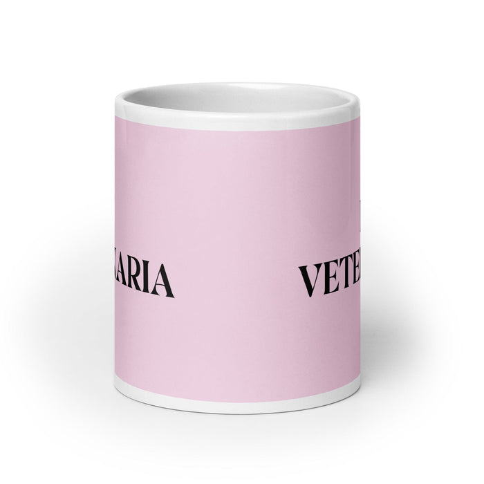 La Veterinaria The Veterinarian Funny Home Office Work Coffee Mug Mexican Spanish Pride Gift White Glossy Cup Light Pink Card Mug Mexicada