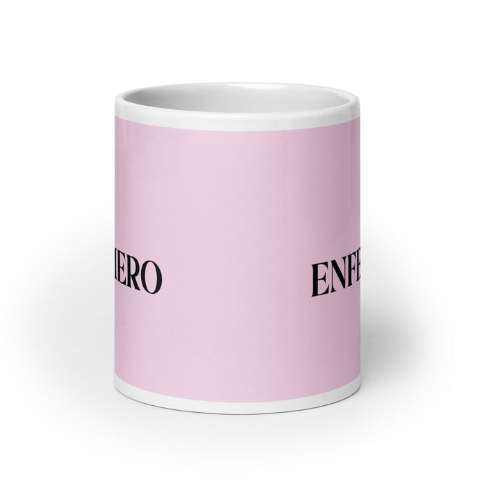 El Enfermero The Nurse Funny Home Office Work Coffee Mug Mexican Spanish Pride Gift White Glossy Cup Light Pink Card Mug Mexicada