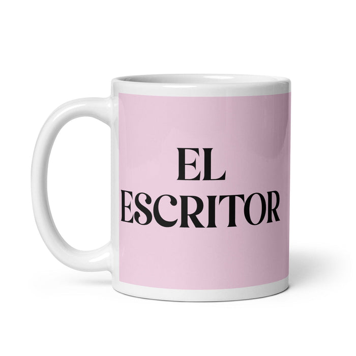 El Escritor The Writer Funny Home Office Work Coffee Mug Mexican Spanish Pride Gift White Glossy Cup Light Pink Card Mug Mexicada