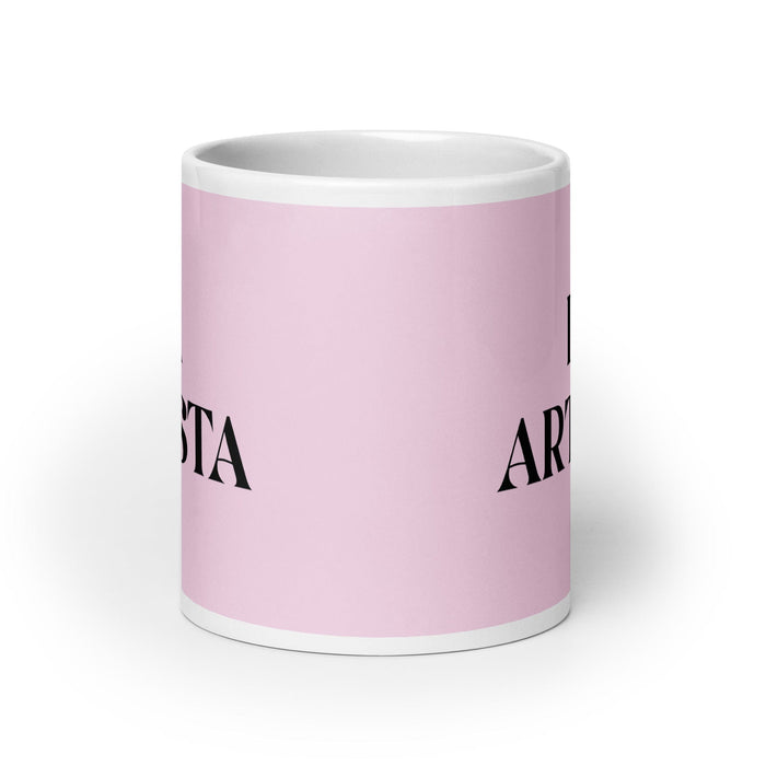 La Artista The Artist Funny Home Office Work Coffee Mug Mexican Spanish Pride Gift White Glossy Cup Light Pink Card Mug Mexicada