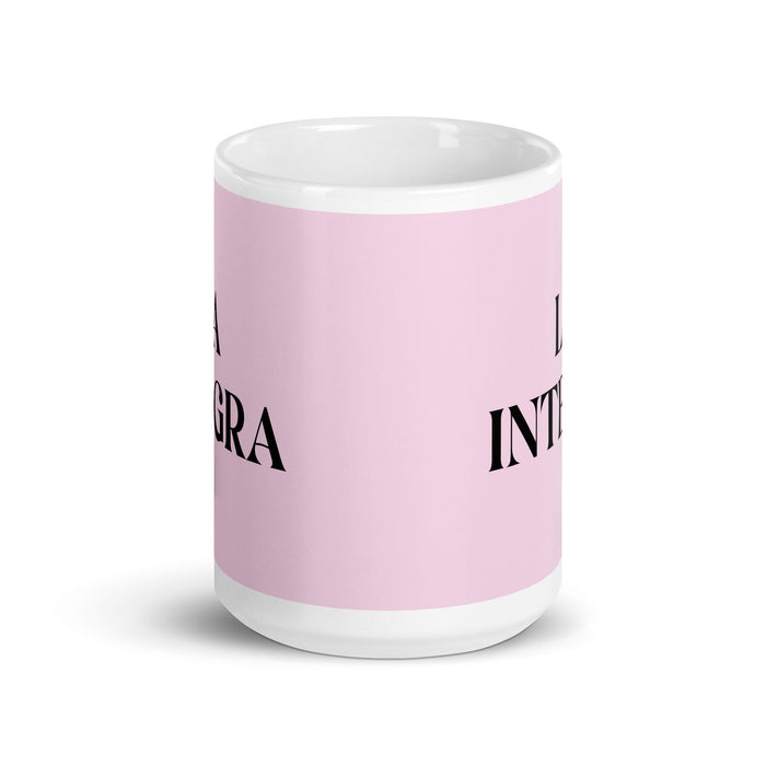 La Integra The Integrity One Funny Home Office Work Coffee Mug Mexican Spanish Pride Gift White Glossy Cup Light Pink Card Mug Mexicada