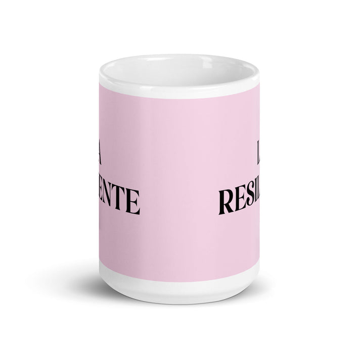 La Resiliente The Resilient One Funny Home Office Work Coffee Mug Mexican Spanish Pride Gift White Glossy Cup Light Pink Card Mug Mexicada