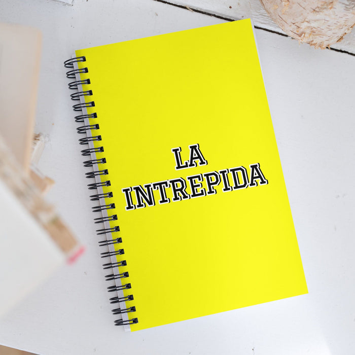 La Intrepida The Intrepid One | Yellow Spiral Notebook, 140 Dotted Sheets | Funny Gift Idea Home Office Work | Mexican Spanish Pride Gift copy Mexicada