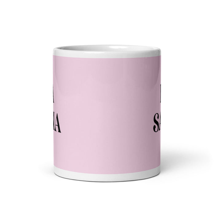 La Sabia The Wise One Funny Home Office Work Coffee Mug Mexican Spanish Pride Gift White Glossy Cup Light Pink Card Mug Mexicada