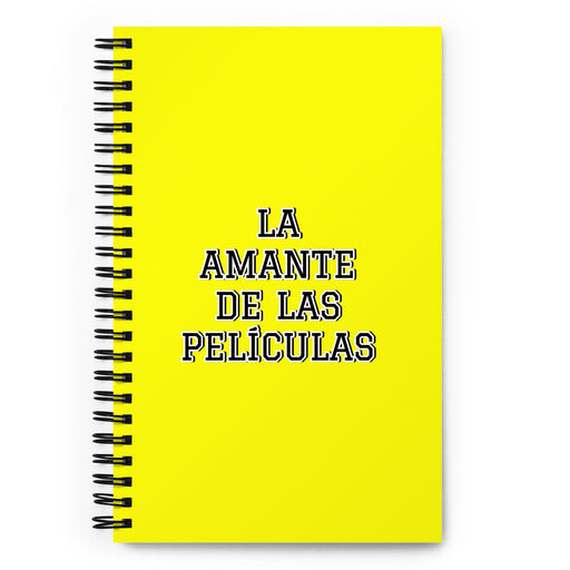 La Amante De Las Películas The Movie Lover | Yellow Spiral Notebook, 140 Dotted Sheets | Funny Gift Idea Home Office Work | Mexican Spanish Pride Gift Mexicada