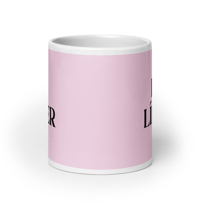 El Líder The Leader Funny Home Office Work Coffee Mug Mexican Spanish Pride Gift White Glossy Cup Light Pink Card Mug Mexicada