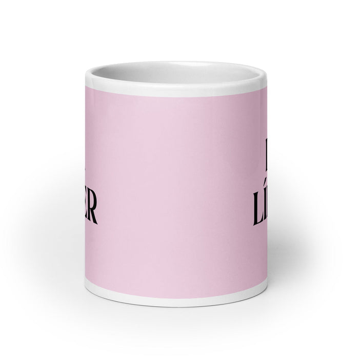 La Líder The Leader Funny Home Office Work Coffee Mug Mexican Spanish Pride Gift White Glossy Cup Light Pink Card Mug Mexicada