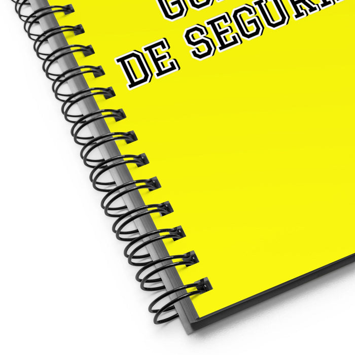 La Guardia De Seguridad The Security Guard | Yellow Spiral Notebook, 140 Dotted Sheets | Funny Gift Idea Home Office Work | Mexican Spanish Pride Gift Mexicada