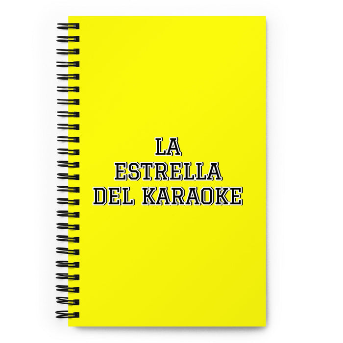 La Estrella Del Karaoke The Karaoke Star | Yellow Spiral Notebook, 140 Dotted Sheets | Funny Gift Idea Home Office Work | Mexican Spanish Pride Gift Mexicada