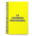 La Chismosa Profesional The Professional Gossip | Yellow Spiral Notebook, 140 Dotted Sheets | Funny Gift Idea Home Office Work | Mexican Spanish Pride Gift Mexicada