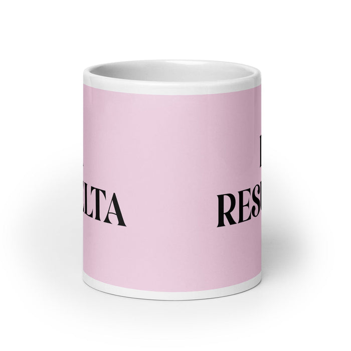 La Resuelta The Determined One Funny Home Office Work Coffee Mug Mexican Spanish Pride Gift White Glossy Cup Light Pink Card Mug Mexicada