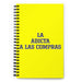 La Adicta A Las Compras The Shopaholic | Yellow Spiral Notebook, 140 Dotted Sheets | Funny Gift Idea Home Office Work | Mexican Spanish Pride Gift Mexicada