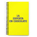 La Experta En Chocolate The Chocolate Expert | Yellow Spiral Notebook, 140 Dotted Sheets | Funny Gift Idea Home Office Work | Mexican Spanish Pride Gift Mexicada