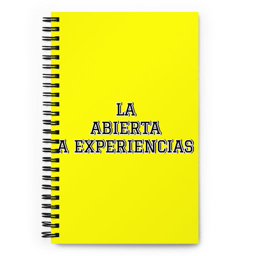 La Abierta A Experiencias The Open To Experiences | Yellow Spiral Notebook, 140 Dotted Sheets | Funny Gift Idea Home Office Work | Mexican Spanish Pride Gift Mexicada