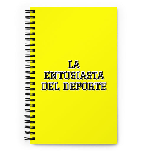 La Entusiasta Del Deporte The Sports Enthusiast | Yellow Spiral Notebook, 140 Dotted Sheets | Funny Gift Idea Home Office Work | Mexican Spanish Pride Gift Mexicada