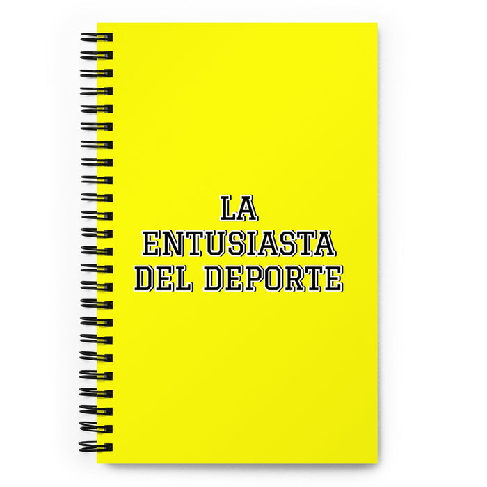 La Entusiasta Del Deporte The Sports Enthusiast | Yellow Spiral Notebook, 140 Dotted Sheets | Funny Gift Idea Home Office Work | Mexican Spanish Pride Gift Mexicada