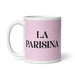 La Parisina The Parisian Funny Home Office Work Coffee Mug Mexican Spanish Pride Gift White Glossy Cup Light Pink Card Mug Mexicada