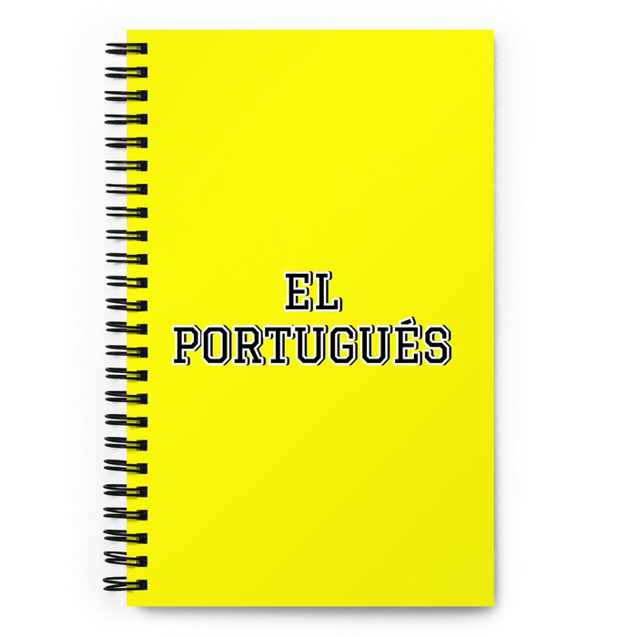 El Portugués The Portuguese | Yellow Spiral Notebook, 140 Dotted Sheets | Funny Gift Idea Home Office Work | Mexican Spanish Pride Gift Mexicada