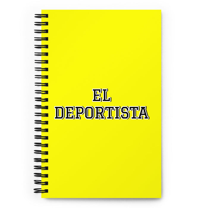 El Deportista The Athlete | Yellow Spiral Notebook, 140 Dotted Sheets | Funny Gift Idea Home Office Work | Mexican Spanish Pride Gift Mexicada