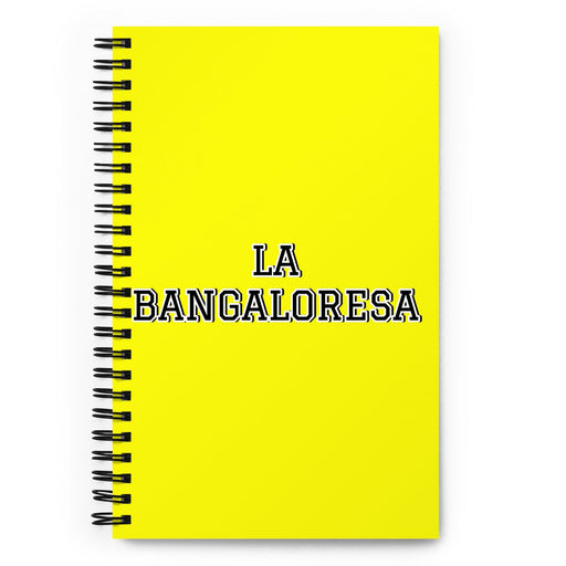 La Bangaloresa The Bangalore Resident | Yellow Spiral Notebook, 140 Dotted Sheets | Funny Gift Idea Home Office Work | Mexican Spanish Pride Gift Mexicada