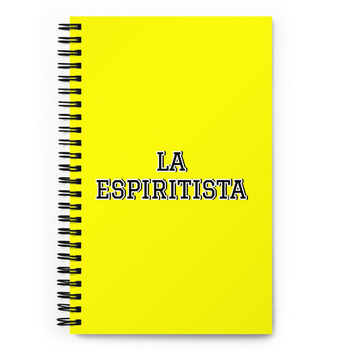 La Espiritista The Spiritist | Yellow Spiral Notebook, 140 Dotted Sheets | Funny Gift Idea Home Office Work | Mexican Spanish Pride Gift Mexicada