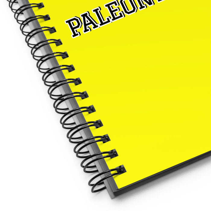 La Paleontóloga The Paleontologist | Yellow Spiral Notebook, 140 Dotted Sheets | Funny Gift Idea Home Office Work | Mexican Spanish Pride Gift Mexicada