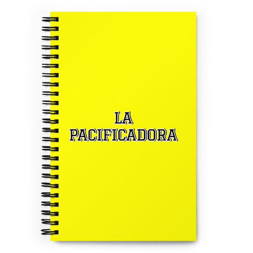 La Pacificadora The Peacemaker (Type 9) | Yellow Spiral Notebook, 140 Dotted Sheets | Funny Gift Idea Home Office Work | Mexican Spanish Pride Gift Mexicada