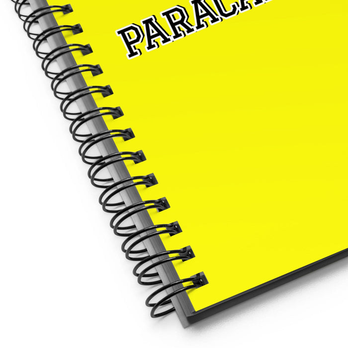 La Paracaidista The Skydiver | Yellow Spiral Notebook, 140 Dotted Sheets | Funny Gift Idea Home Office Work | Mexican Spanish Pride Gift Mexicada