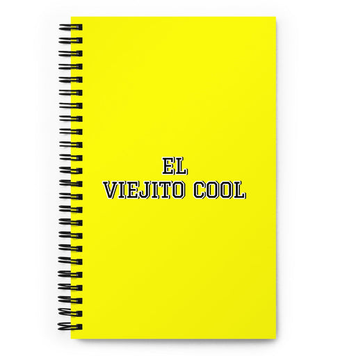 El Viejito Cool The Cool Grandma / Grandpa | Yellow Spiral Notebook, 140 Dotted Sheets | Funny Gift Idea Home Office Work | Mexican Spanish Pride Gift Mexicada