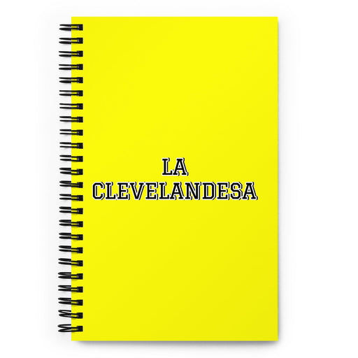 La Clevelandesa The Clevelander | Yellow Spiral Notebook, 140 Dotted Sheets | Funny Gift Idea Home Office Work | Mexican Spanish Pride Gift Mexicada