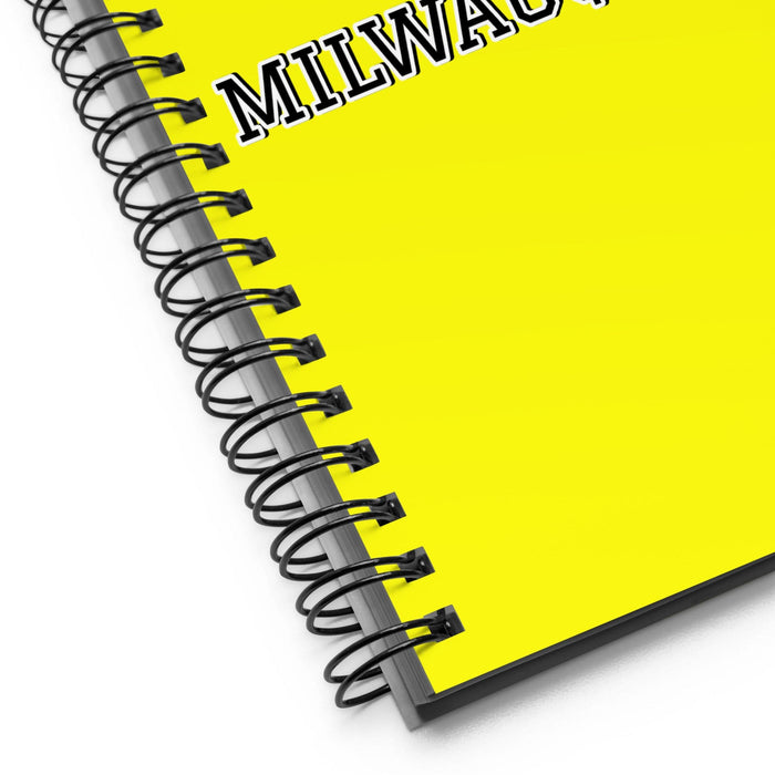 La Milwauquense The Milwaukee Resident | Yellow Spiral Notebook, 140 Dotted Sheets | Funny Gift Idea Home Office Work | Mexican Spanish Pride Gift Mexicada