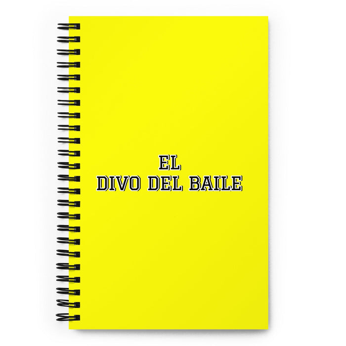 El Divo Del Baile The Dance Diva | Yellow Spiral Notebook, 140 Dotted Sheets | Funny Gift Idea Home Office Work | Mexican Spanish Pride Gift Mexicada