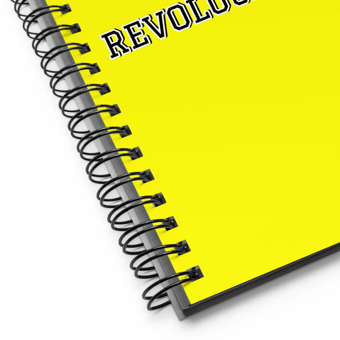 La Revolucionaria The Revolutionary | Yellow Spiral Notebook, 140 Dotted Sheets | Funny Gift Idea Home Office Work | Mexican Spanish Pride Gift Mexicada