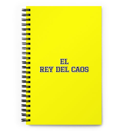 El Rey Del Caos The Queen Of Chaos / The King Of Chaos | Yellow Spiral Notebook, 140 Dotted Sheets | Funny Gift Idea Home Office Work | Mexican Spanish Pride Gift Mexicada