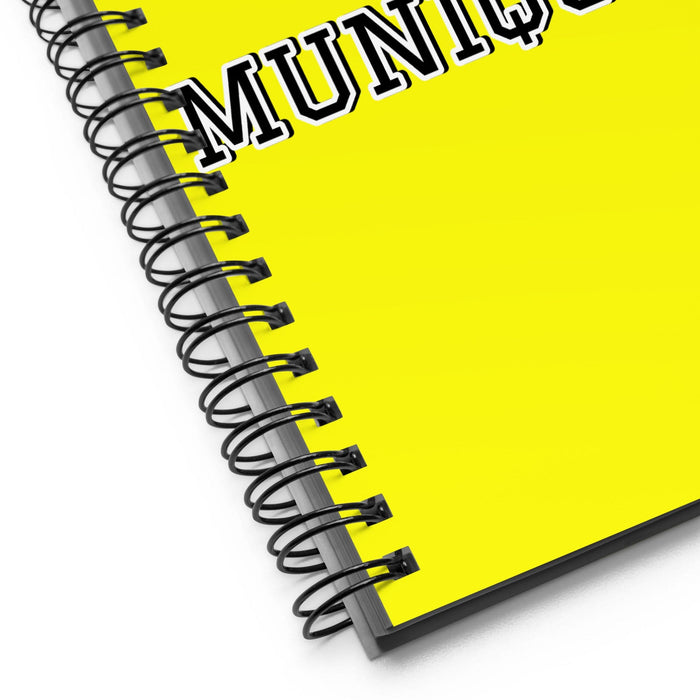 La Muniqueña The Munich Resident | Yellow Spiral Notebook, 140 Dotted Sheets | Funny Gift Idea Home Office Work | Mexican Spanish Pride Gift Mexicada