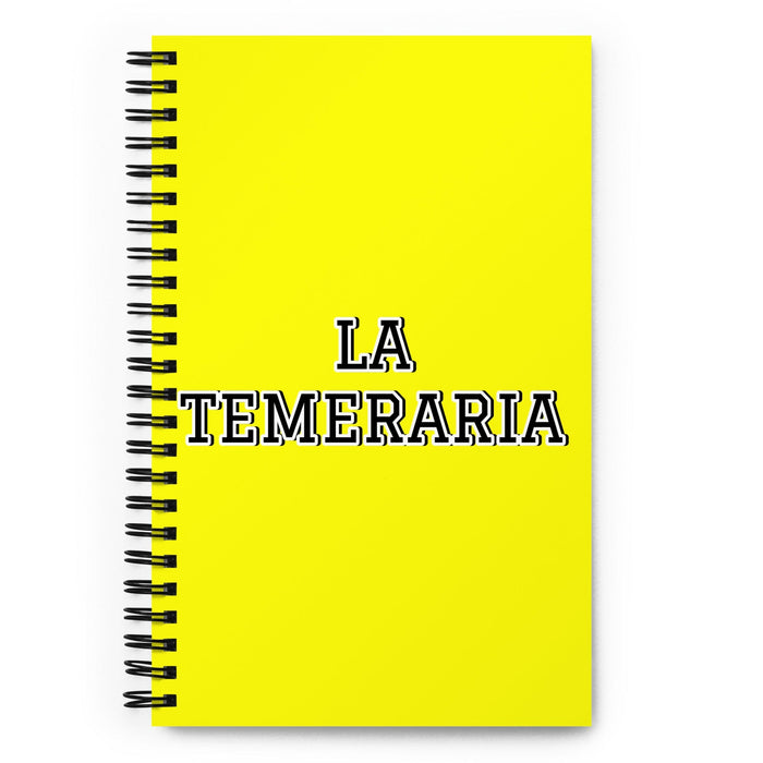 La Temeraria The Daring One | Yellow Spiral Notebook, 140 Dotted Sheets | Funny Gift Idea Home Office Work | Mexican Spanish Pride Gift Mexicada