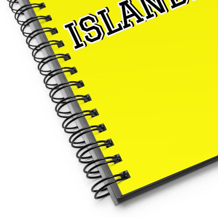 La Islandesa The Icelandic | Yellow Spiral Notebook, 140 Dotted Sheets | Funny Gift Idea Home Office Work | Mexican Spanish Pride Gift Mexicada