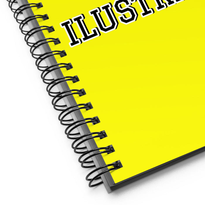 La Ilustrada The Enlightened One | Yellow Spiral Notebook, 140 Dotted Sheets | Funny Gift Idea Home Office Work | Mexican Spanish Pride Gift Mexicada