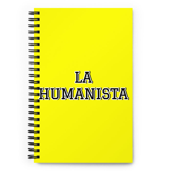 La Humanista The Humanist | Yellow Spiral Notebook, 140 Dotted Sheets | Funny Gift Idea Home Office Work | Mexican Spanish Pride Gift Mexicada